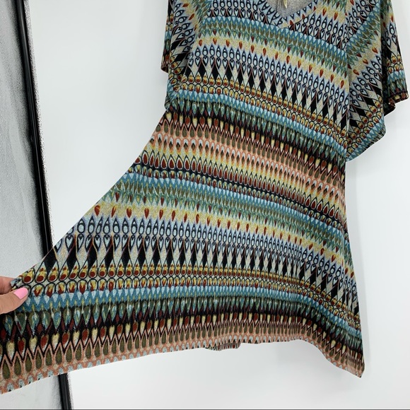 Uncle Frank Retro Print Asymmetrical Dress Size XS - Picture 4 of 12